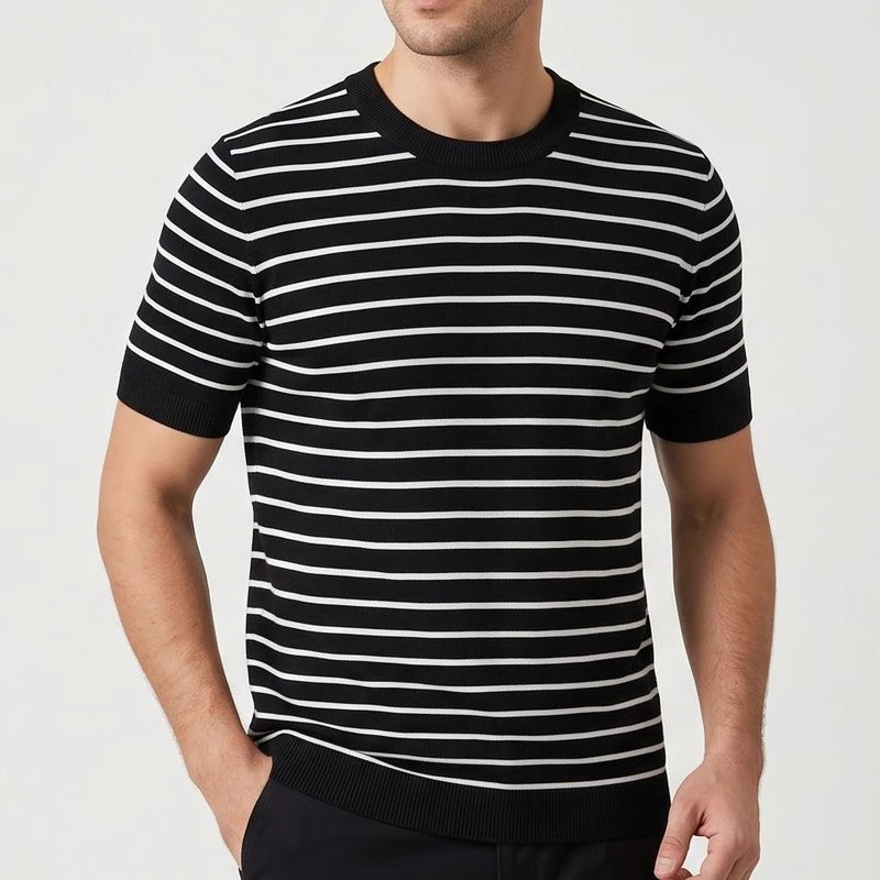 Black cotton shirt on an off-gray studio background