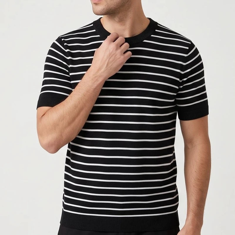 Black cotton shirt on an off-gray studio background - 2