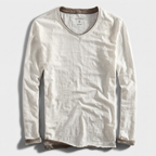 Aldric Men's Cotton V-Neck Long Sleeve Shirt