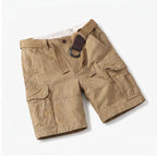 Khaki shorts on a white background - 2