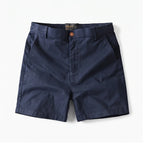 Blue cotton shorts on a white background