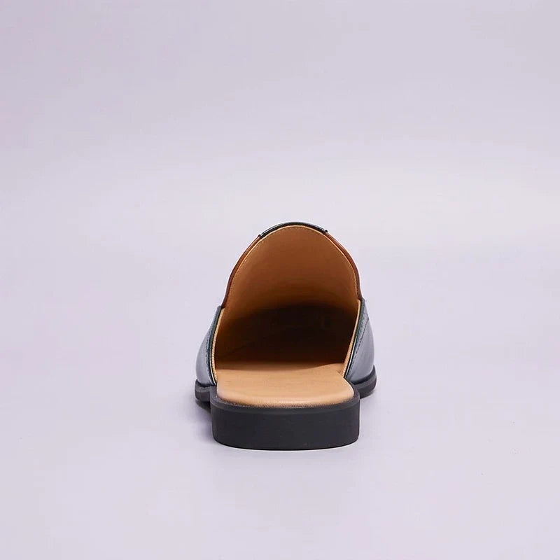 Yellow Luxury Brand Mules Italian Summer Sandals Loafers Half Shoes Leather Loafers Men's Shoes Designer Male Slides Slippers for Men product photo - 3