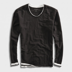 Aldric Men's Cotton V-Neck Long Sleeve Shirt