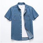 D921 light blue cotton shirt on a white background - 2