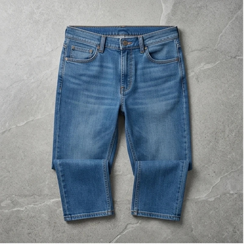 Classic 5-Pocket Denim Jeans Classic 5-Pocket Denim Jeans flat lay product photo