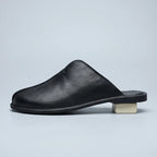 4215Black Quinlan Genuine Leather Backless Mules product photo - 2