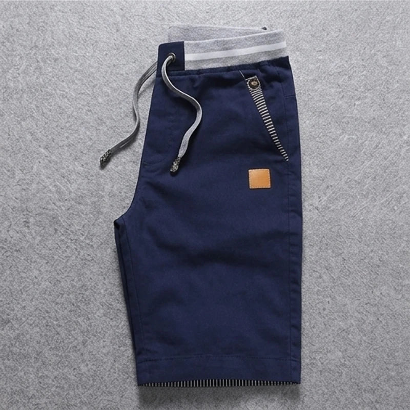 Dark Blue Tanner Men's Cotton Casual Shorts flat lay product photo - 3