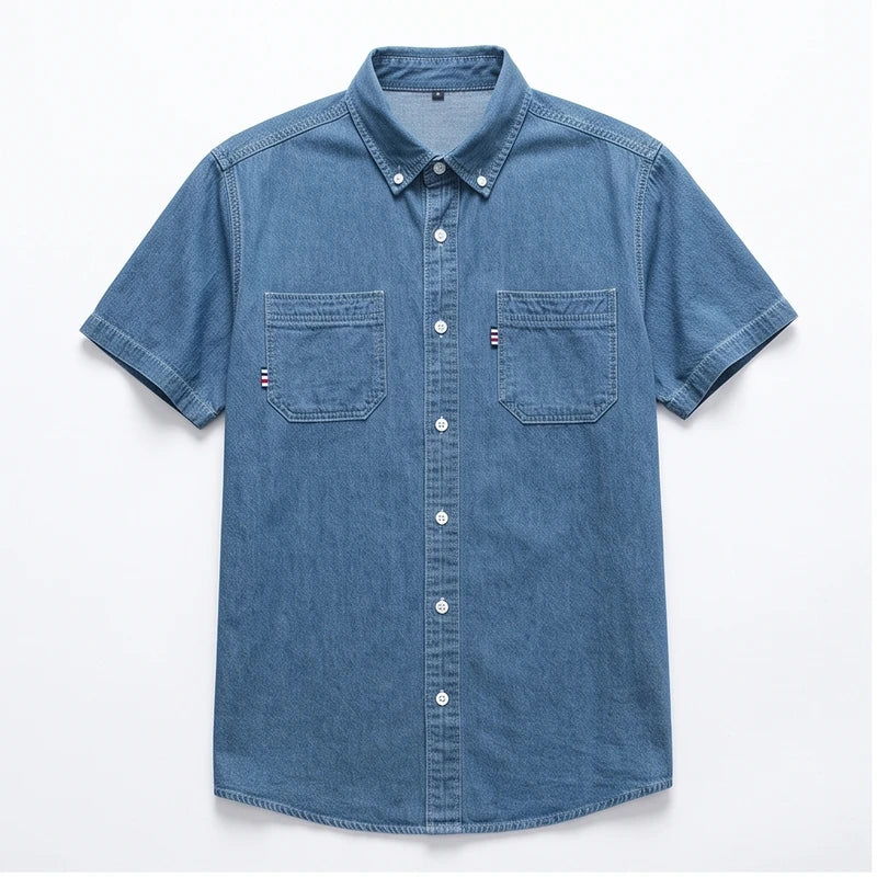 D921 light blue cotton shirt on a white background