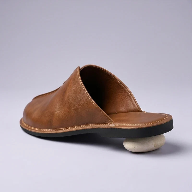 4215Brown Quinlan Genuine Leather Backless Mules product photo - 3