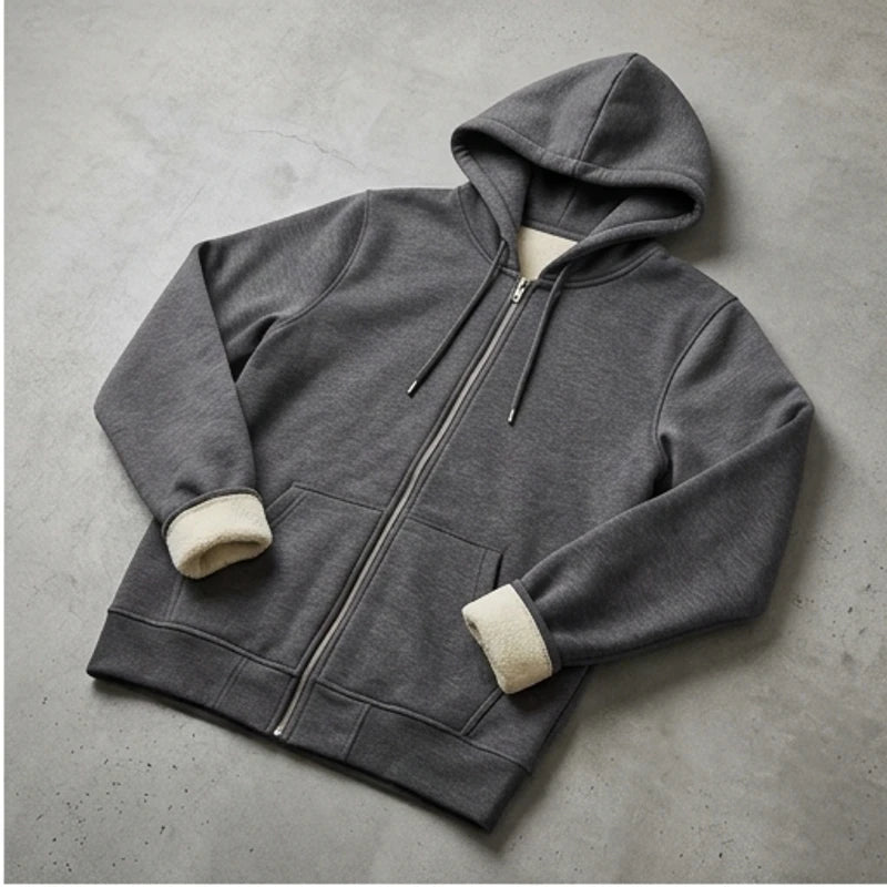 Fleece-Lined Zip Hoodie Fleece-Lined Zip Hoodie flat lay product photo - 2