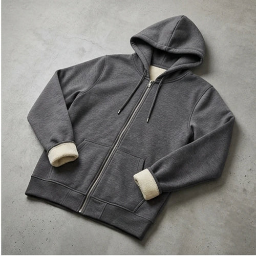 Fleece-Lined Zip Hoodie Fleece-Lined Zip Hoodie flat lay product photo - 2