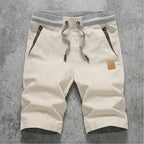 Beige Tanner Men's Cotton Casual Shorts flat lay product photo