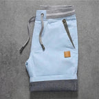 Light Blue Tanner Men's Cotton Casual Shorts flat lay product photo - 3
