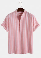 Colton Men's Linen Striped Short-Sleeve Shirt