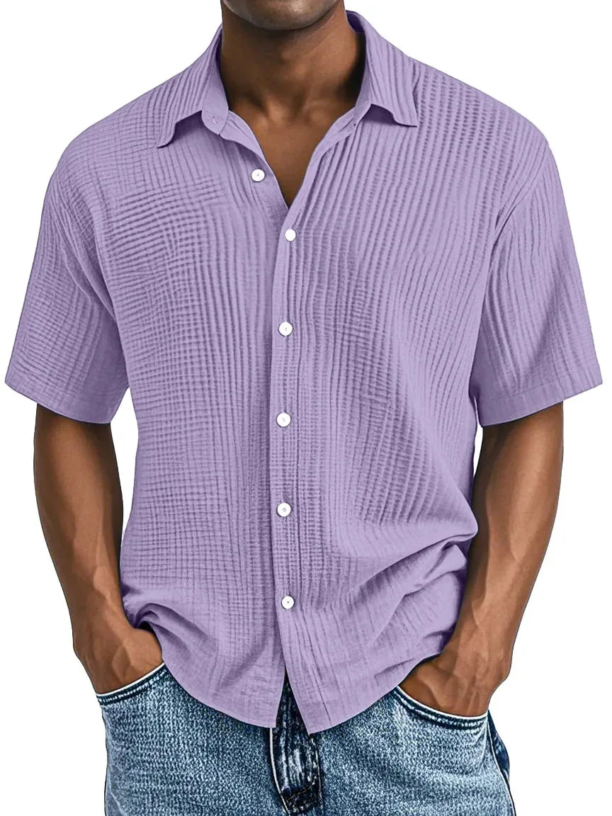 Garret Men's Cotton Crinkle Short Sleeve Shirt