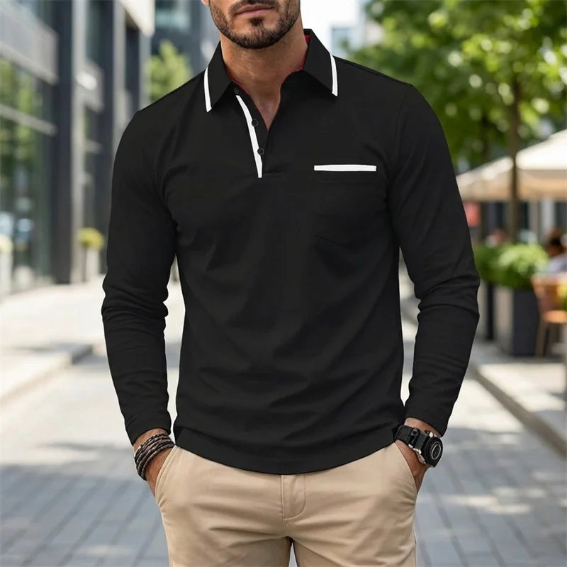 Palmieri Long Sleeve Collared Polo Shirt