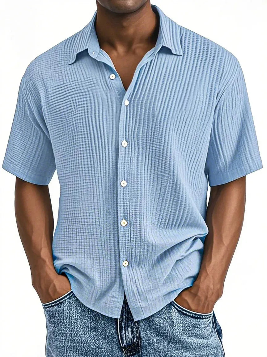 Garret Men's Cotton Crinkle Short Sleeve Shirt