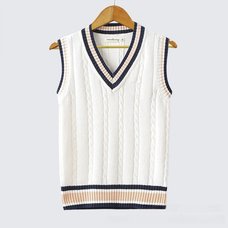 Rowland Men's Cotton Cable-Knit Sweater Vest