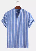 Colton Men's Linen Striped Short-Sleeve Shirt