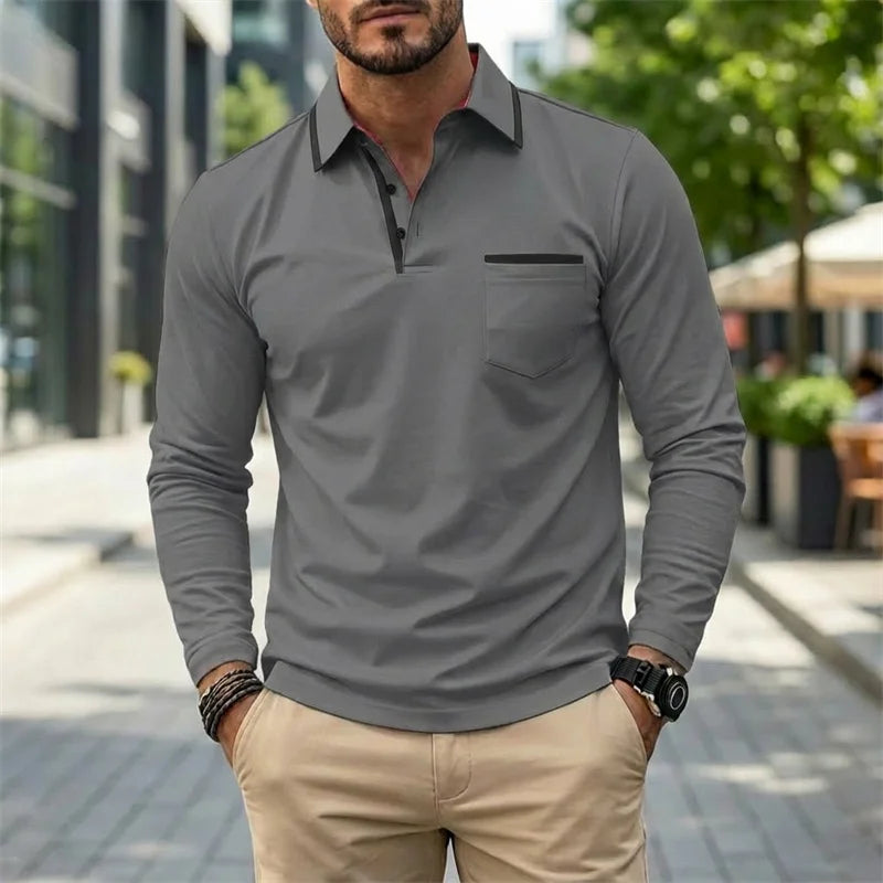 Palmieri Long Sleeve Collared Polo Shirt