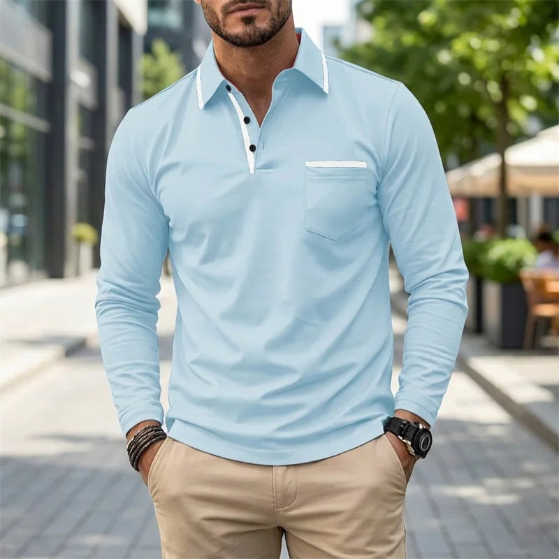 Palmieri Long Sleeve Collared Polo Shirt