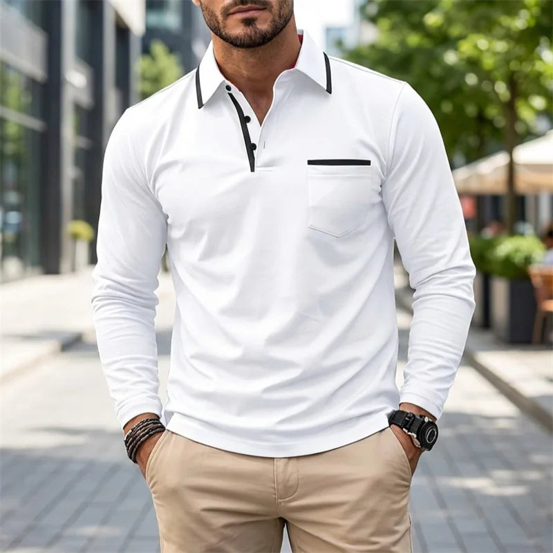 Palmieri Long Sleeve Collared Polo Shirt