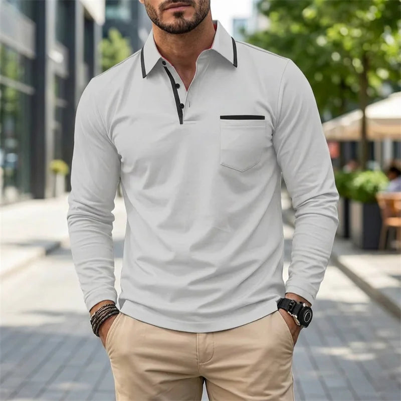 Palmieri Long Sleeve Collared Polo Shirt