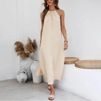 Senna Linen Halter Maxi Dress
