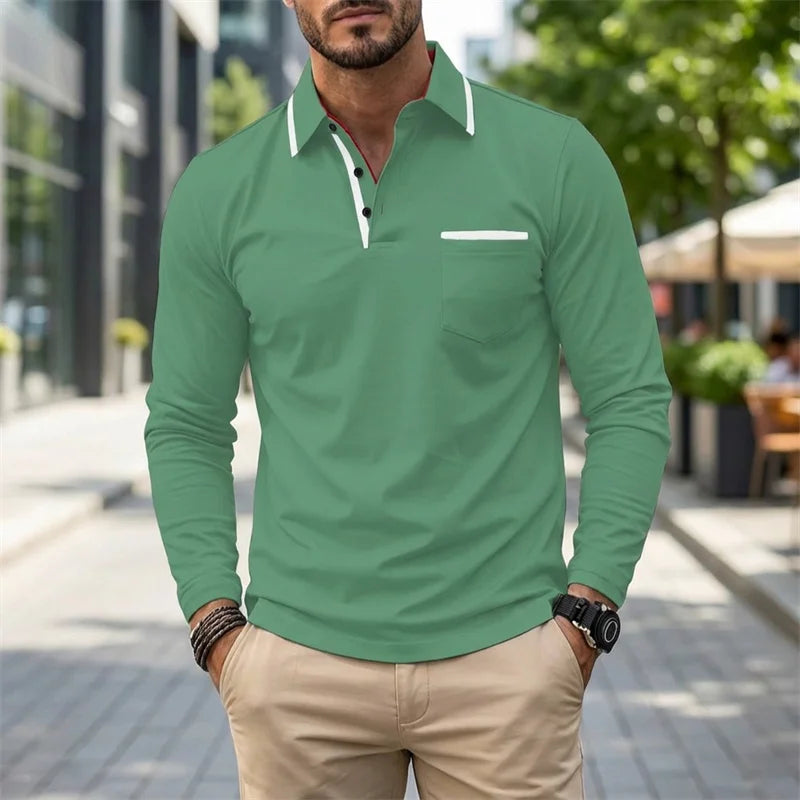 Palmieri Long Sleeve Collared Polo Shirt