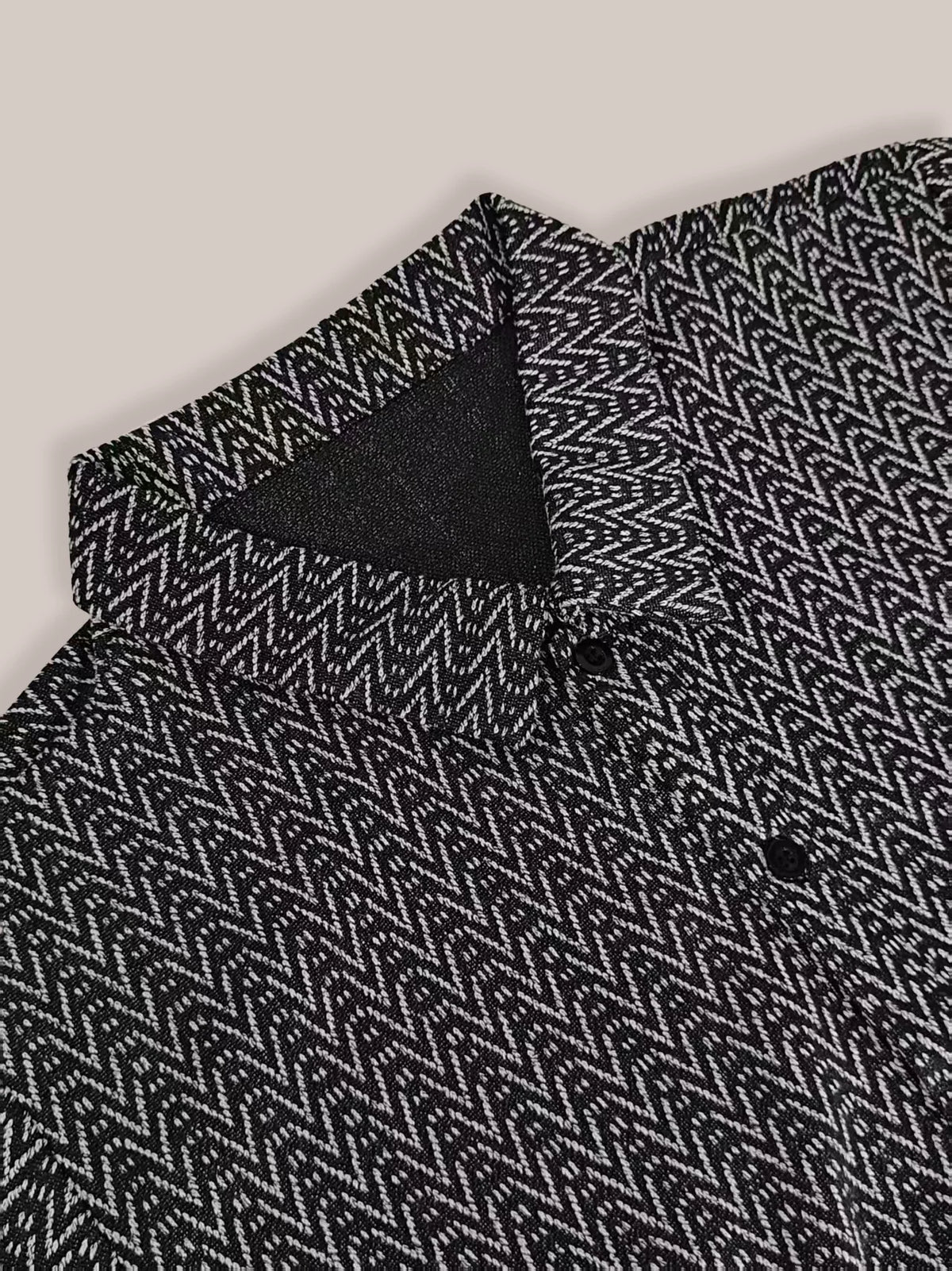 Amato Herringbone Knit Button Up Shirt