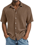 Garret Men's Cotton Crinkle Short Sleeve Shirt