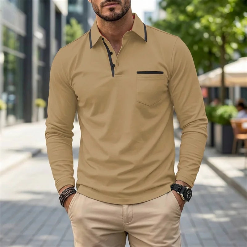 Palmieri Long Sleeve Collared Polo Shirt
