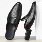 Hawken Men's Genuine Leather Perforated Slip-On Mules