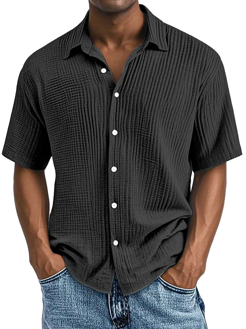 Garret Men's Cotton Crinkle Short Sleeve Shirt