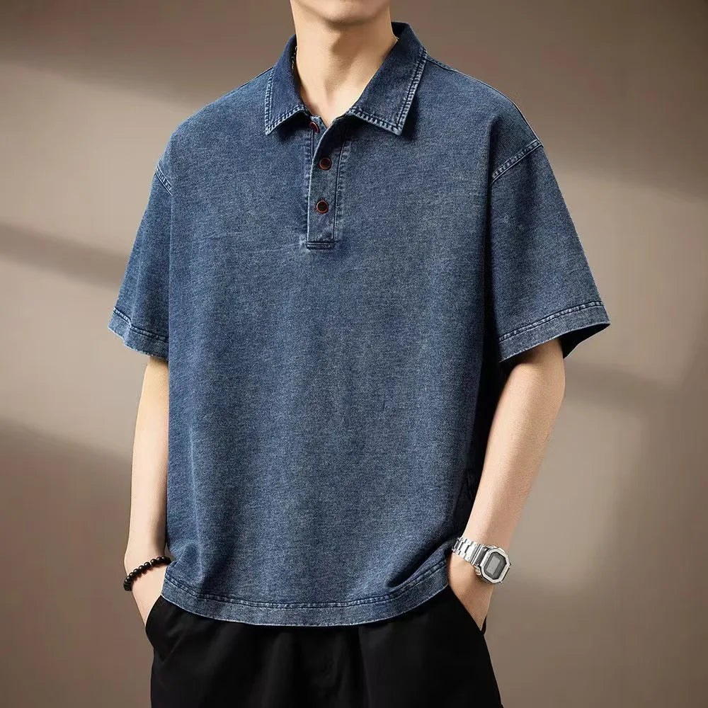 Bryson Men's Denim Polo Shirt