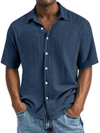 Garret Men's Cotton Crinkle Short Sleeve Shirt