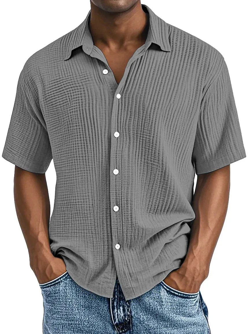 Garret Men's Cotton Crinkle Short Sleeve Shirt