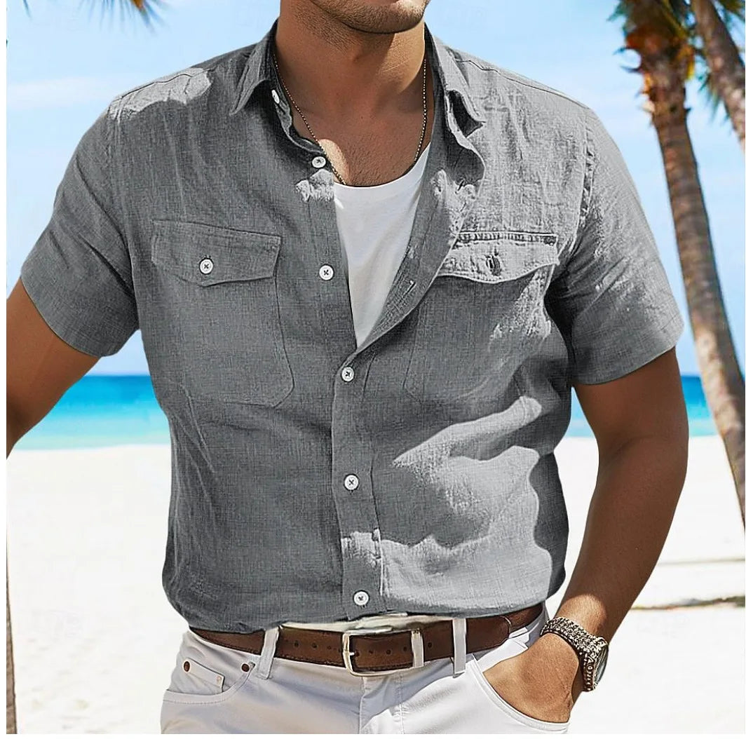 Kendrick Men's Linen Short Sleeve Button Up