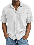 Garret Men's Cotton Crinkle Short Sleeve Shirt