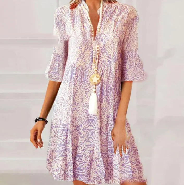 Cassia Boho Dress with Sleeves