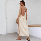 Senna Linen Halter Maxi Dress