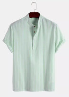 Colton Men's Linen Striped Short-Sleeve Shirt