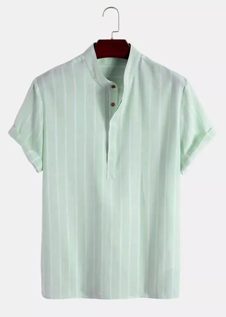 Colton Men's Linen Striped Short-Sleeve Shirt