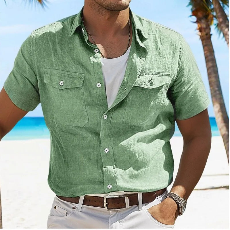 Kendrick Men's Linen Short Sleeve Button Up