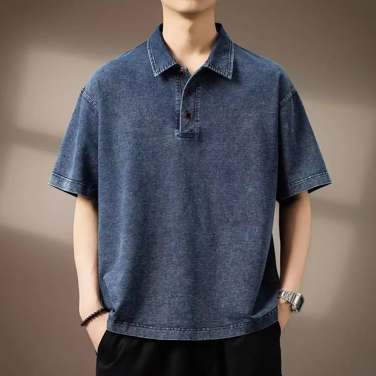 Bryson Men's Denim Polo Shirt