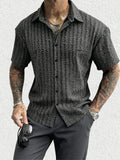Amato Herringbone Knit Button Up Shirt