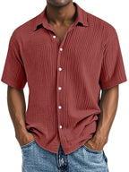 Garret Men's Cotton Crinkle Short Sleeve Shirt