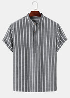Colton Men's Linen Striped Short-Sleeve Shirt