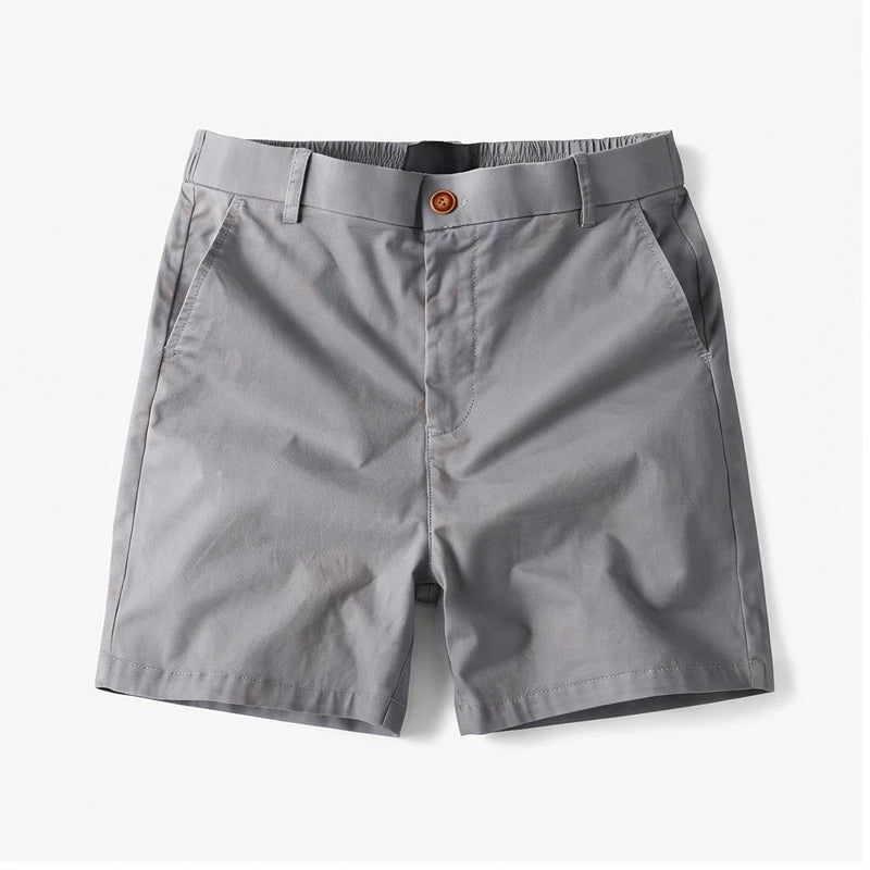 Gray cotton shorts on a white background