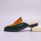 Yellow Luxury Brand Mules Italian Summer Sandals Loafers Half Shoes Leather Loafers Men's Shoes Designer Male Slides Slippers for Men product photo - 2